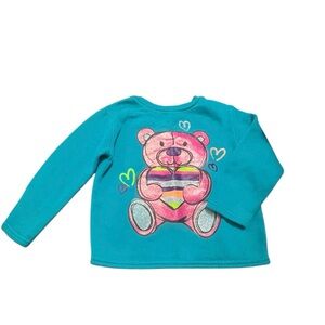 Garanimals Teal Long Sleeve Shirt with Bear Graphic